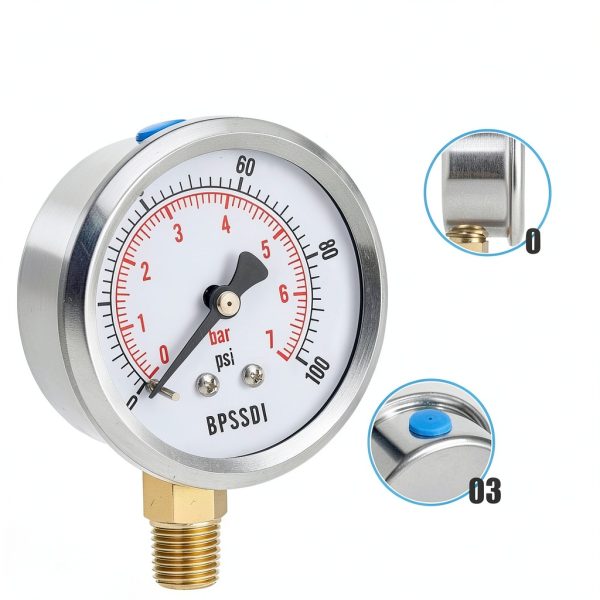 BPSSDI Lead Free Glycerin Pressure Gauge Water Gas-5
