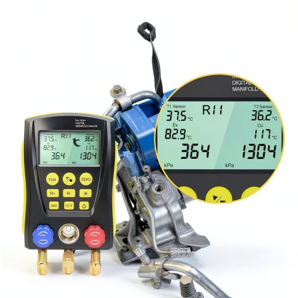 PLAYOCCAR Digital HVAC Gauge Kit Refrigerant Manifold Meter-3