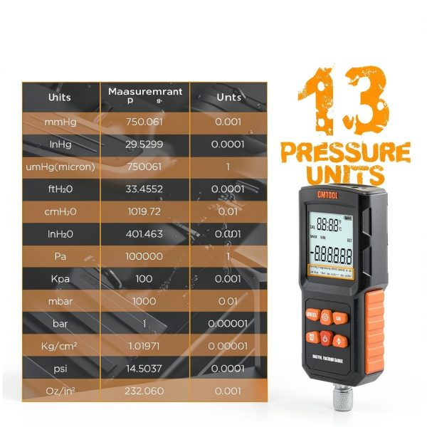 CMTOOL Digital Micron Vacuum Gauge High Precision Sensor-3