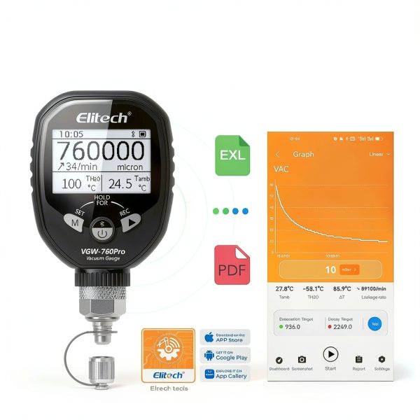 Elitech Vacuum Gauge Digital HVAC 0‑760k Micron-2