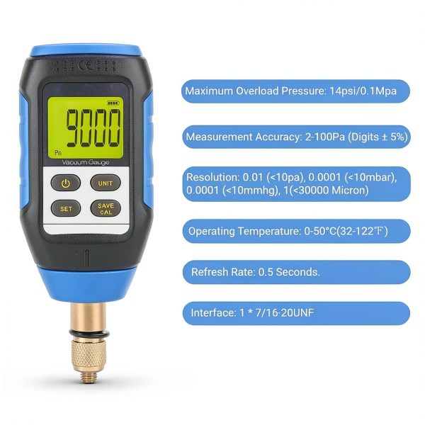 Digital Vacuum Gauge Jectse 4 Unit Portable-2