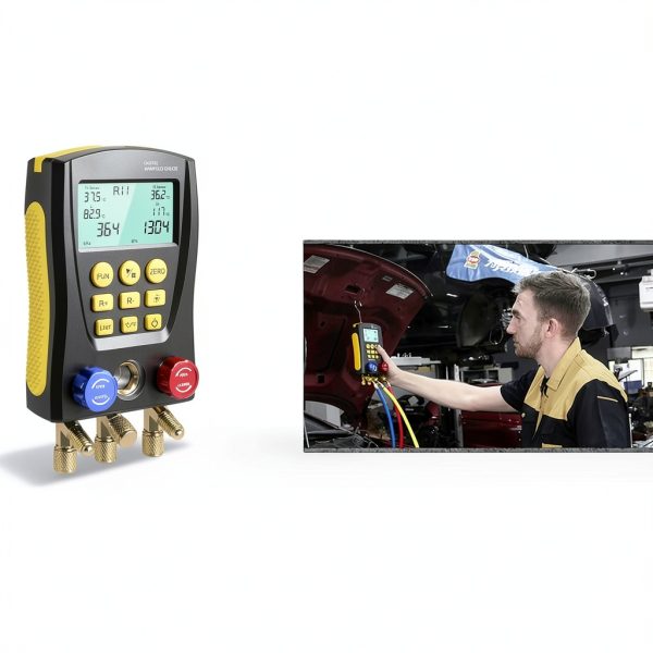 PLAYOCCAR Digital HVAC Gauge Kit Refrigerant Manifold Meter-2
