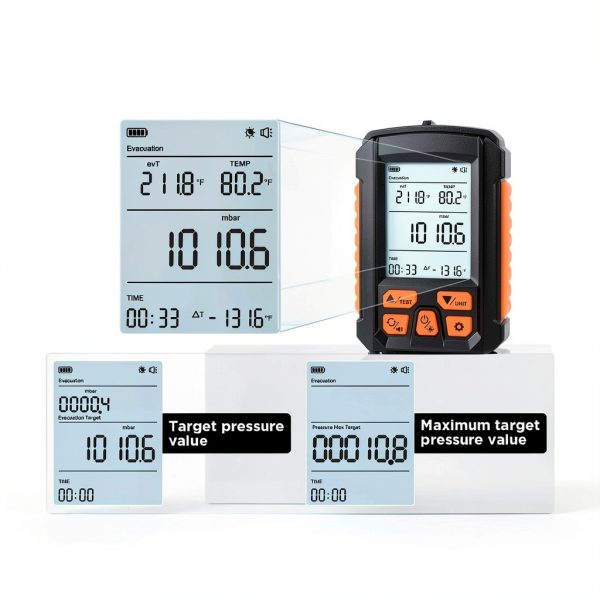 Autory Digital Vacuum Gauge HVAC High Precision Temperature-2