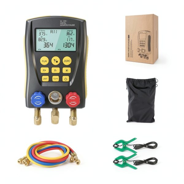 PLAYOCCAR Digital HVAC Gauge Kit Refrigerant Manifold Meter-6