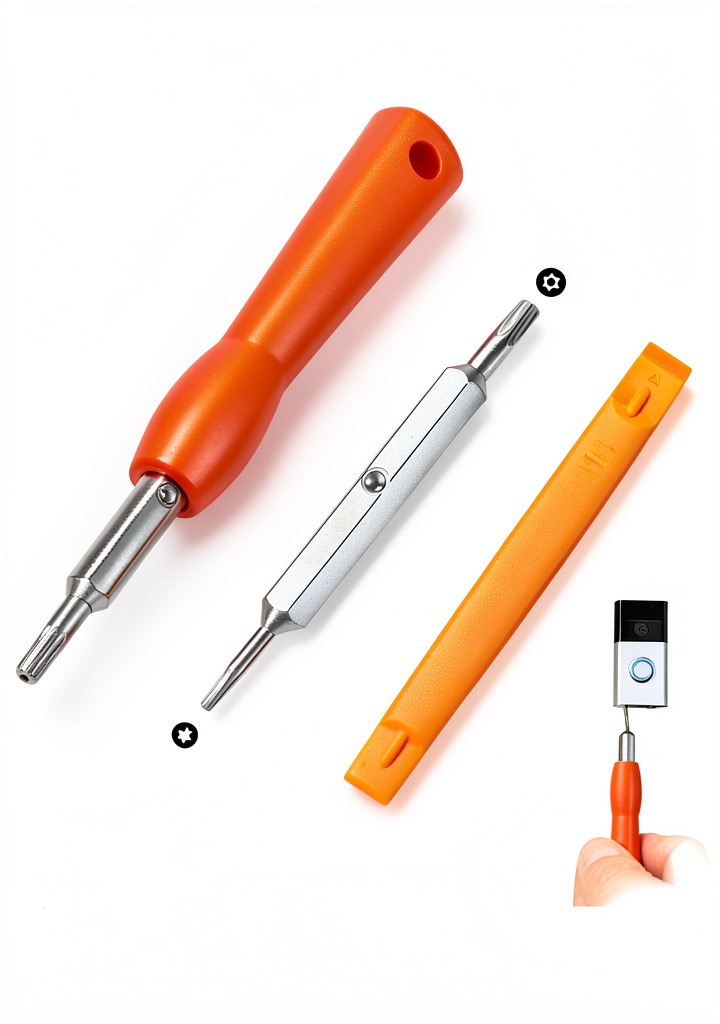 JVSEYTE video doorbell screwdriver in hand