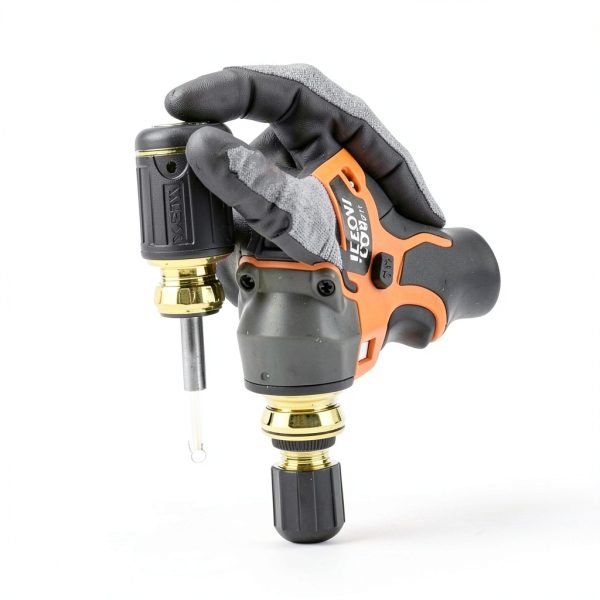 Klein Tools 8 in 1 Stubby Screwdriver Adjustable Length Black Yellow-5