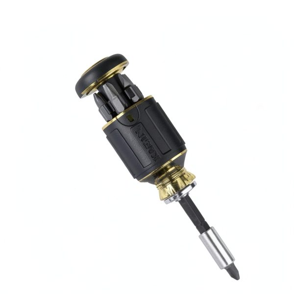 Klein Tools 8 in 1 Stubby Screwdriver Adjustable Length Black Yellow-1