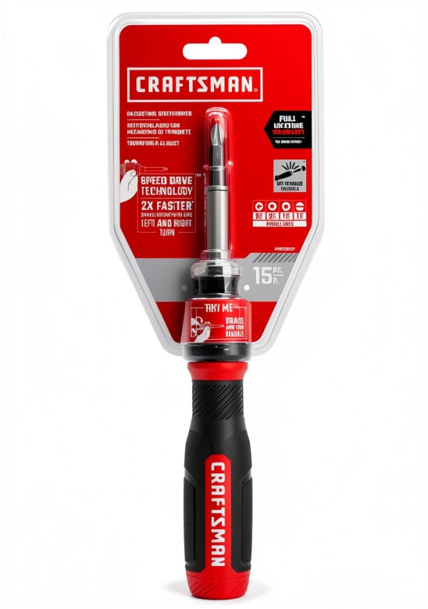 CRAFTSMAN Ratcheting Screwdriver, SpeedDrive, 2” Double Ended Bits Included, Handle Holds Up To 6 Bits (CMHT68129)-5