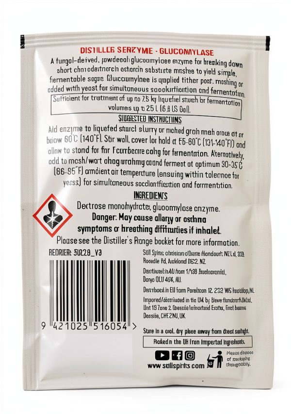 Glucoamylase Enzyme 12g for 25L Bevie Lab Enzyme for Starch Conversion-1