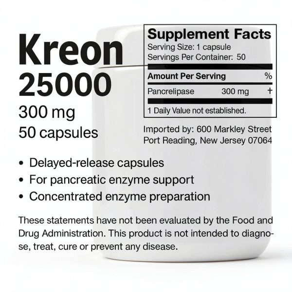 Kreon 25000 300mg 50CPS Lab Enzyme Supplement for Scientific Use-1